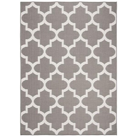 Safavieh 6 ft. 7 in. x 6 ft. 7 in. Bermuda 800 Power-Loomed Round Rug Gray & Ivory BMU804F-7R